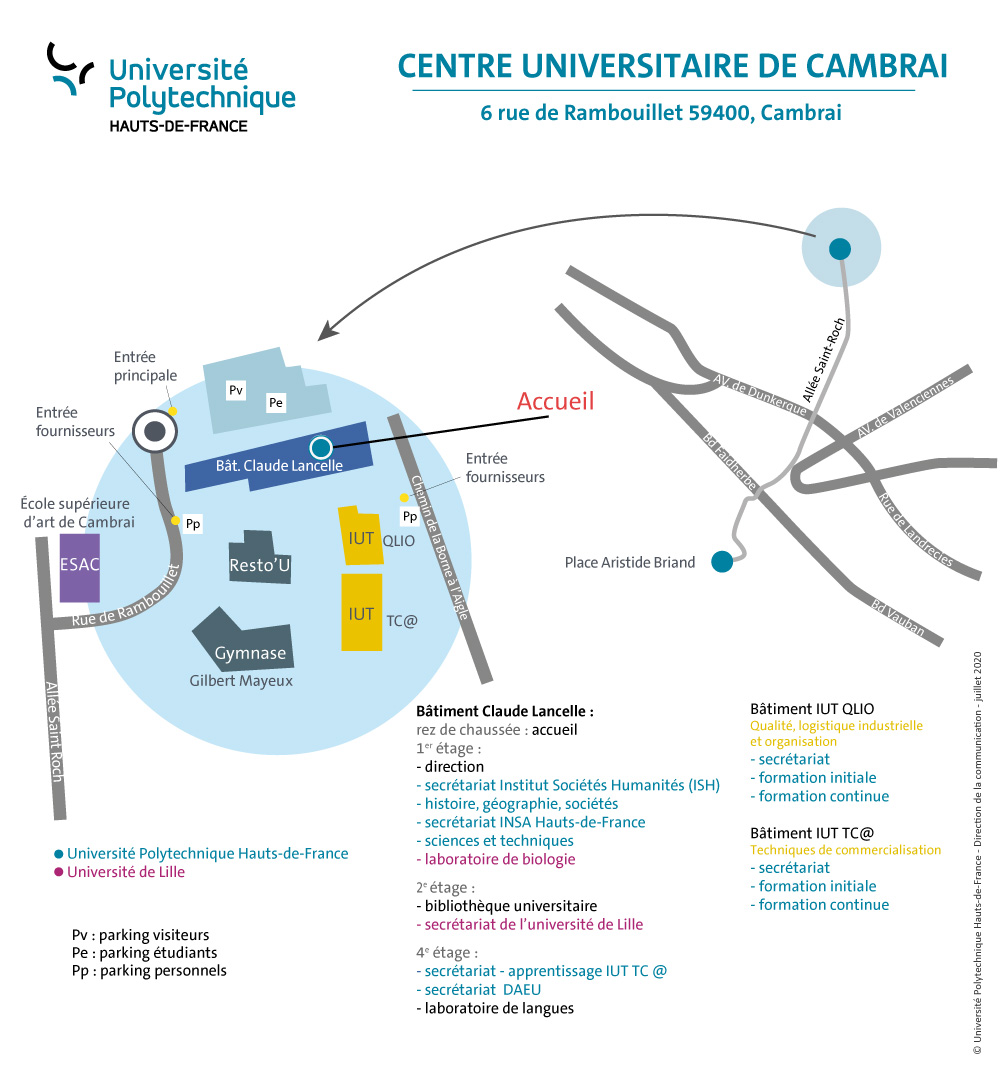 Plan du Centre Universitaire de Cambrai