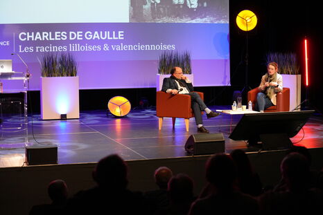 Arnaud Huftier et Marie Lefebvre sur la scène de l'Intermède