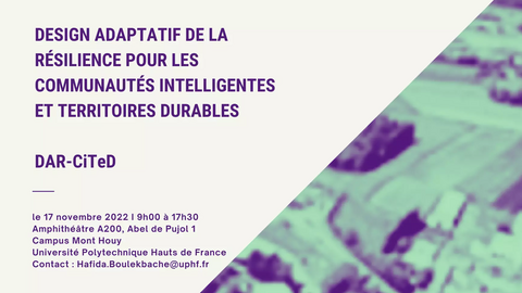 Séminaire Résilience : "Design adaptatif de la résilience pour les communautés intelligentes et territoires durables"