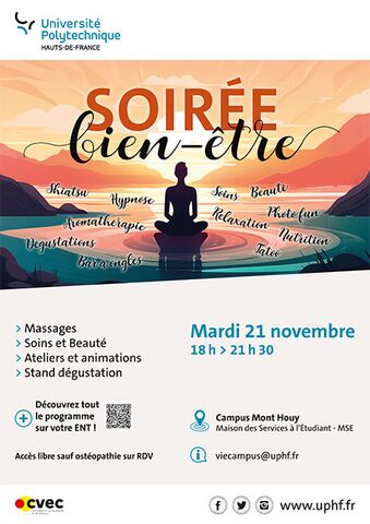 soirée bien être UPHF - programme Mont Houy