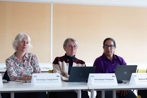 Véronique Sanguinetti, Véronique Pocquet et Amina Maziani